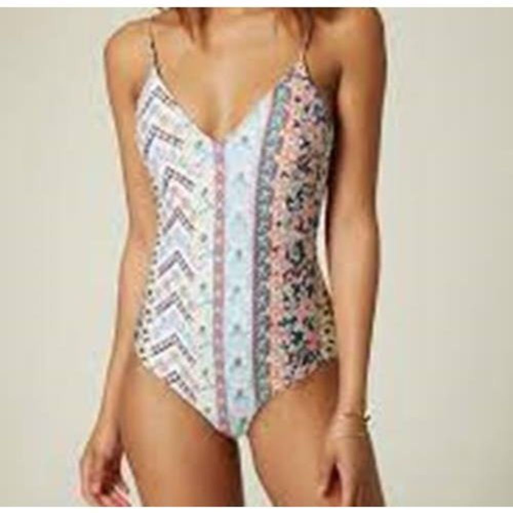 885 O'Neill STRANDS coco one piece laced back BLUE FLORAL MULTI sz XL new